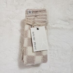 Barefoot Dreams Socks Stone Multi CozyChic Checks & Stripes Cottagecore Winter